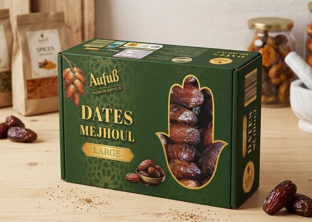 Medjool Datteln Large in Verpackung für Handel und Gastronomie